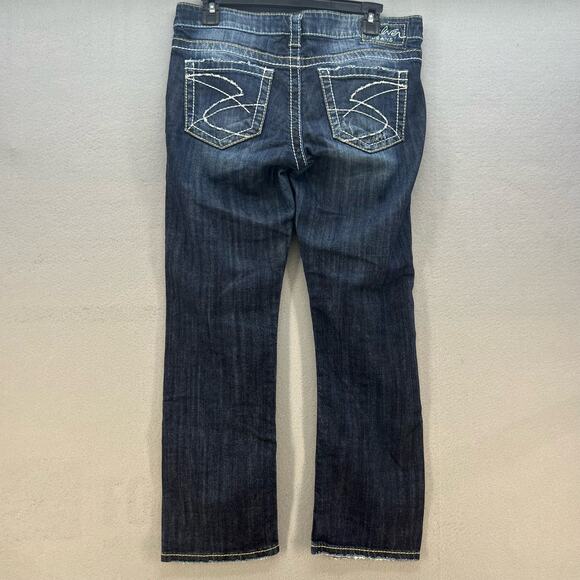 Silver Jean Co Jeans Women's Size 6 28 Dark Blue Santorini Capri Normcore - Picture 8 of 13